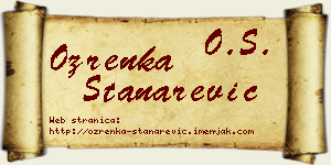Ozrenka Stanarević vizit kartica